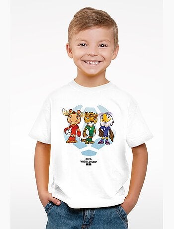 T-shirt criança branco | licença oficial fifa world cup 2026