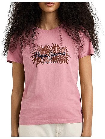 T-shirt cristina rosa para mulher pepe jeans
