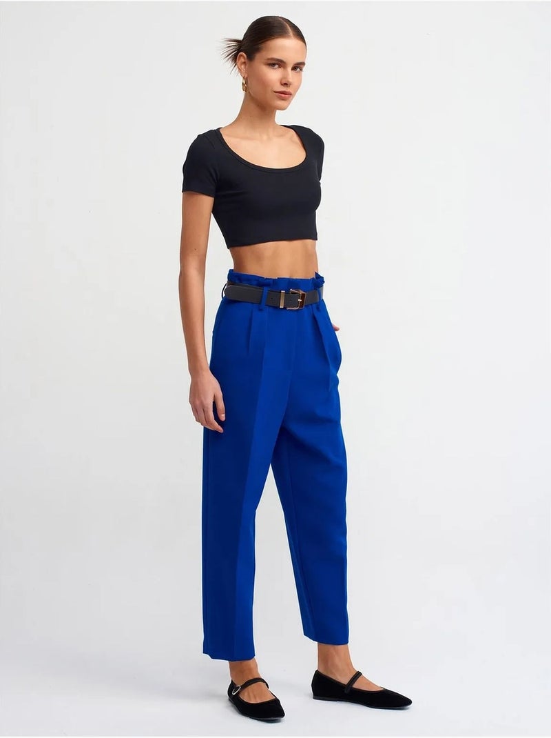 T-shirt crop canelada de mulher dilvin Preto - Kiabi