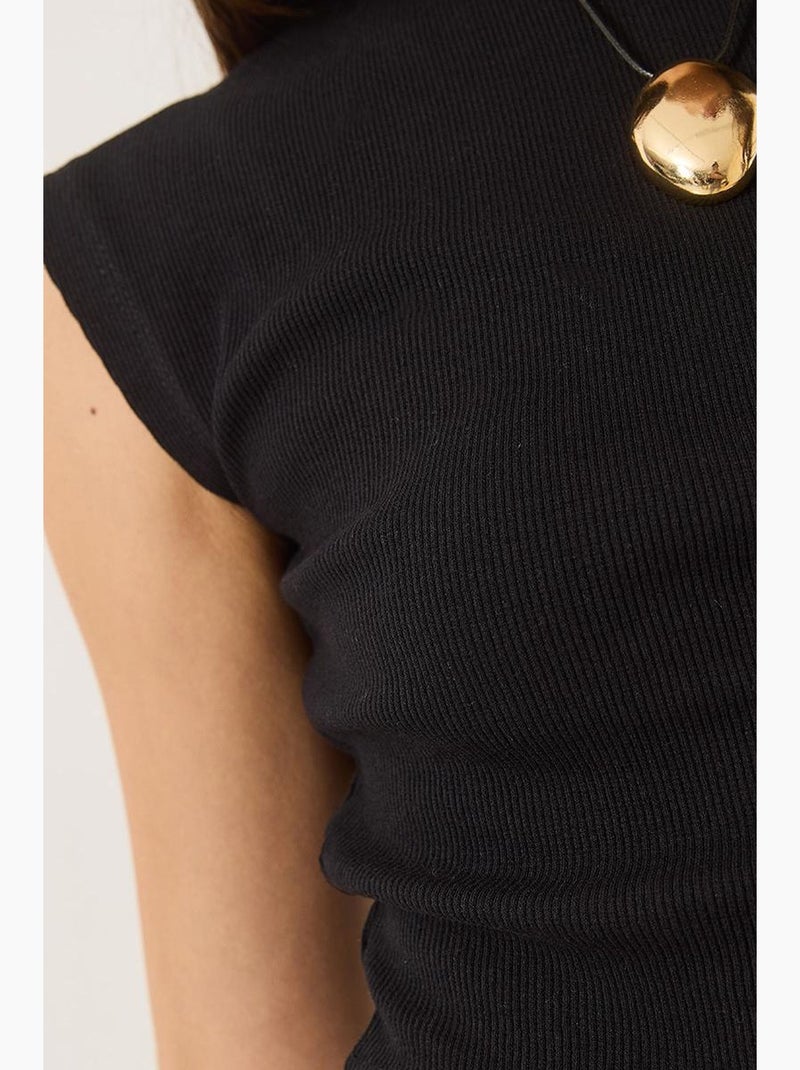 T-shirt crop de gola redonda lucci Preto - Kiabi