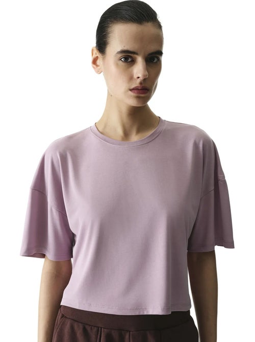 T-shirt crop de modal com abertura penti - Kiabi T-shirt crop de modal com abertura penti - Kiabi