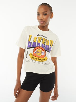 T-shirt crop 'Lakers' de manga curta