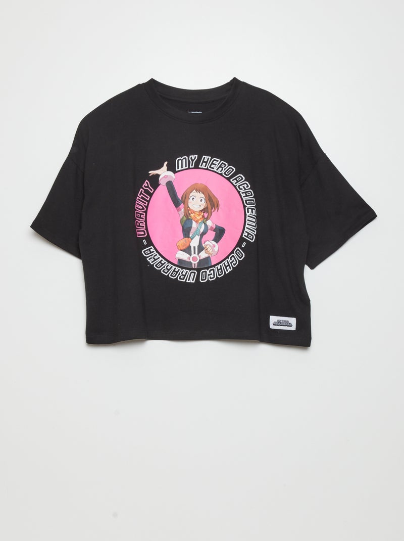 T-shirt crop 'My Hero Academia' PRETO - Kiabi