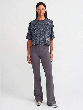 T-shirt crop oversized de algodão com bolas dilvin
