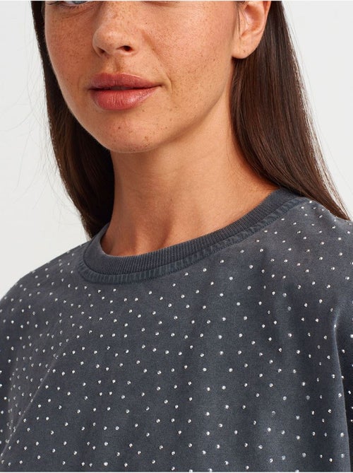 T-shirt crop oversized de algodão com bolas dilvin - Kiabi