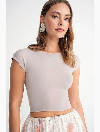 T-shirt crop slim fit mixray