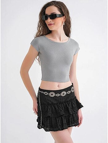 T-shirt crop slim fit mixray