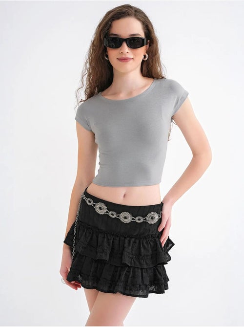 T-shirt crop slim fit mixray - Kiabi T-shirt crop slim fit mixray - Kiabi