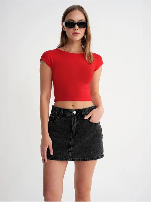 T-shirt crop slim fit mixray - Kiabi T-shirt crop slim fit mixray - Kiabi