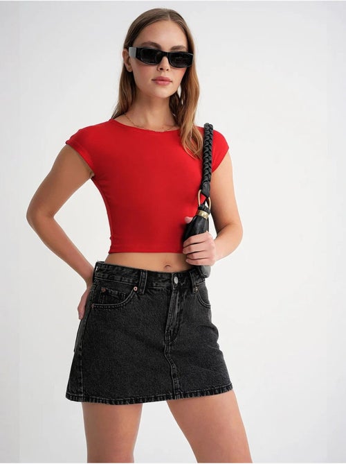 T-shirt crop slim fit mixray - Kiabi T-shirt crop slim fit mixray - Kiabi