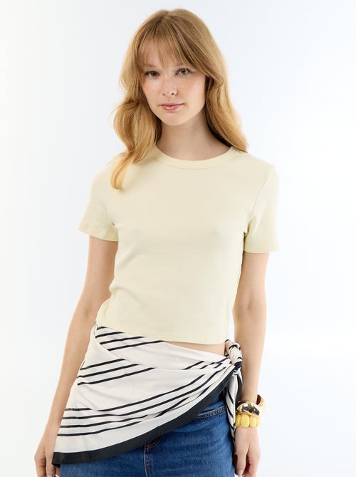 T-shirt crop top básico - Kiabi