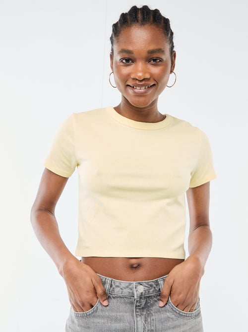 T-shirt crop top básico - Kiabi