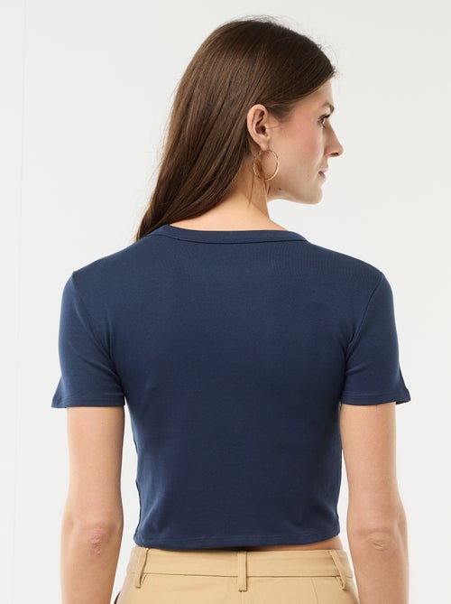 T-shirt crop top básico - Kiabi