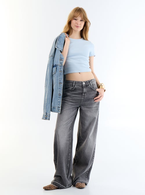 T-shirt crop top básico - Kiabi