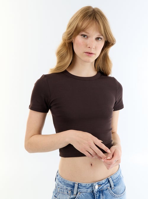 T-shirt crop top básico - Kiabi