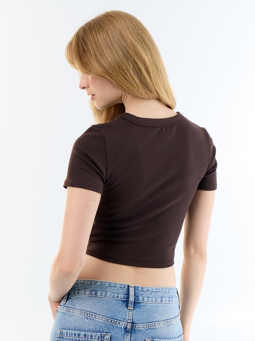 T-shirt crop top básico - Kiabi