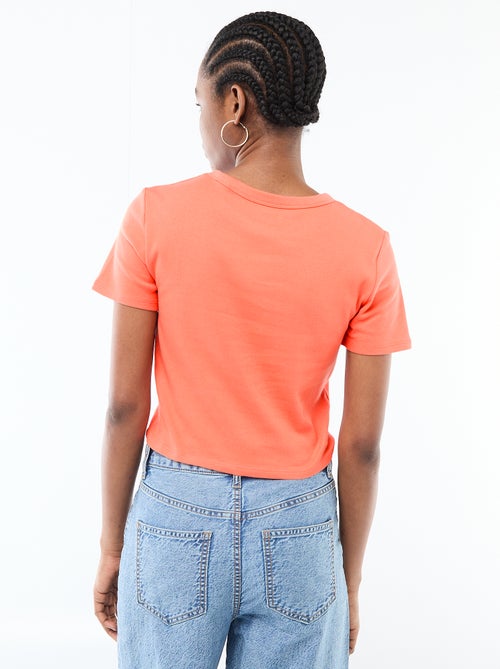 T-shirt crop top básico - Kiabi