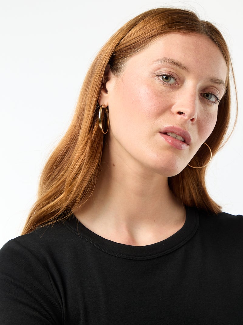 T-shirt crop top básico Preto - Kiabi