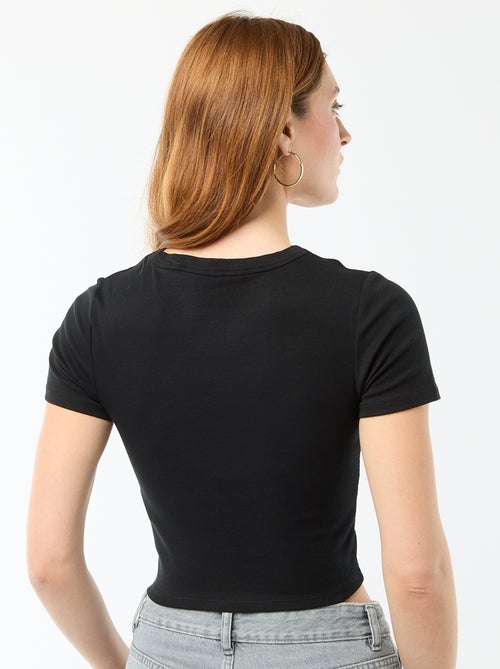 T-shirt crop top básico - Kiabi