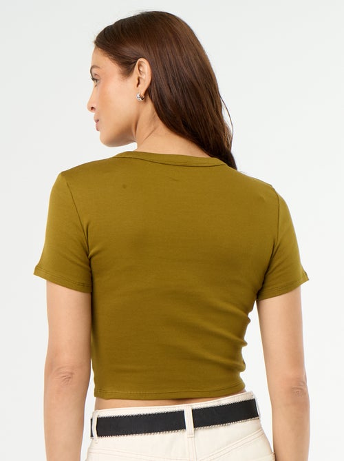 T-shirt crop top básico - Kiabi