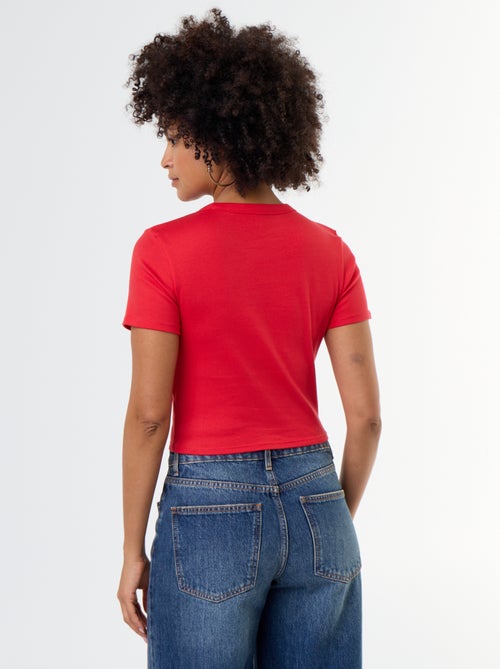 T-shirt crop top básico - Kiabi