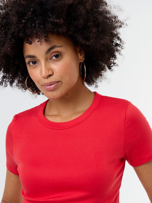 T-shirt crop top básico - Kiabi