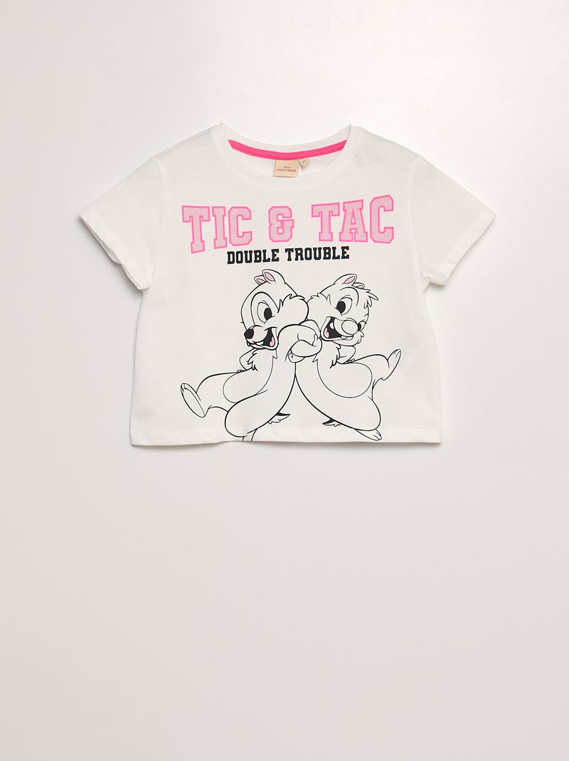 T-shirt crop top da 'Disney' BRANCO - Kiabi