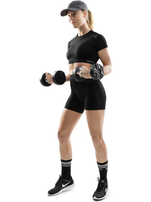 T-shirt crop top de desporto sem costuras para mulher - Kiabi