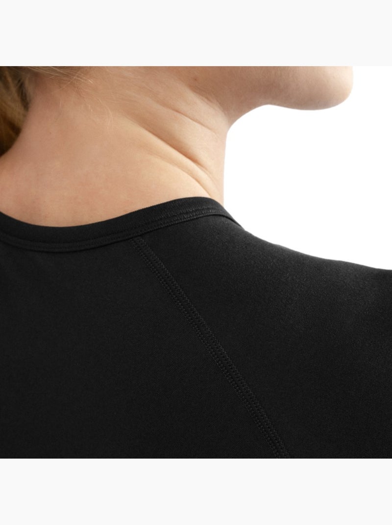 T-shirt crop top de desporto sem costuras para mulher Preto - Kiabi