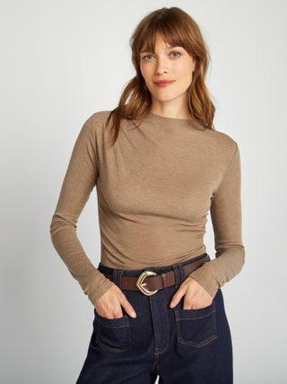T-shirt crop top drapeada