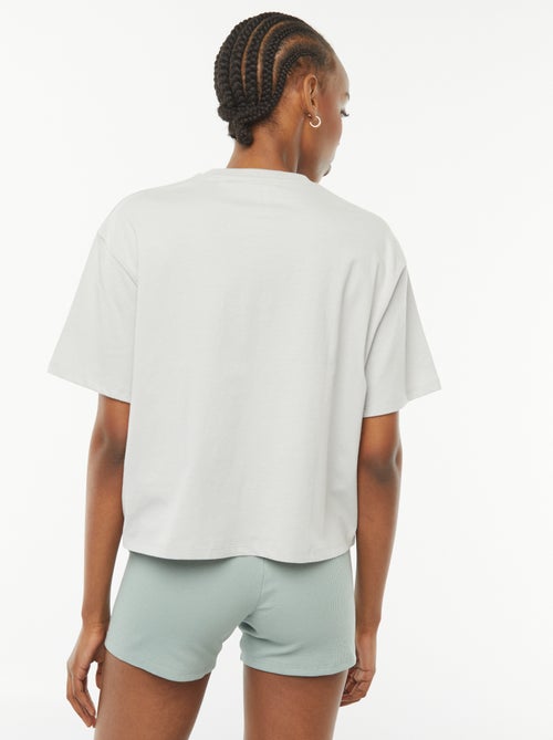 T-shirt crop-top 'Miami Heat' de manga curta - Kiabi