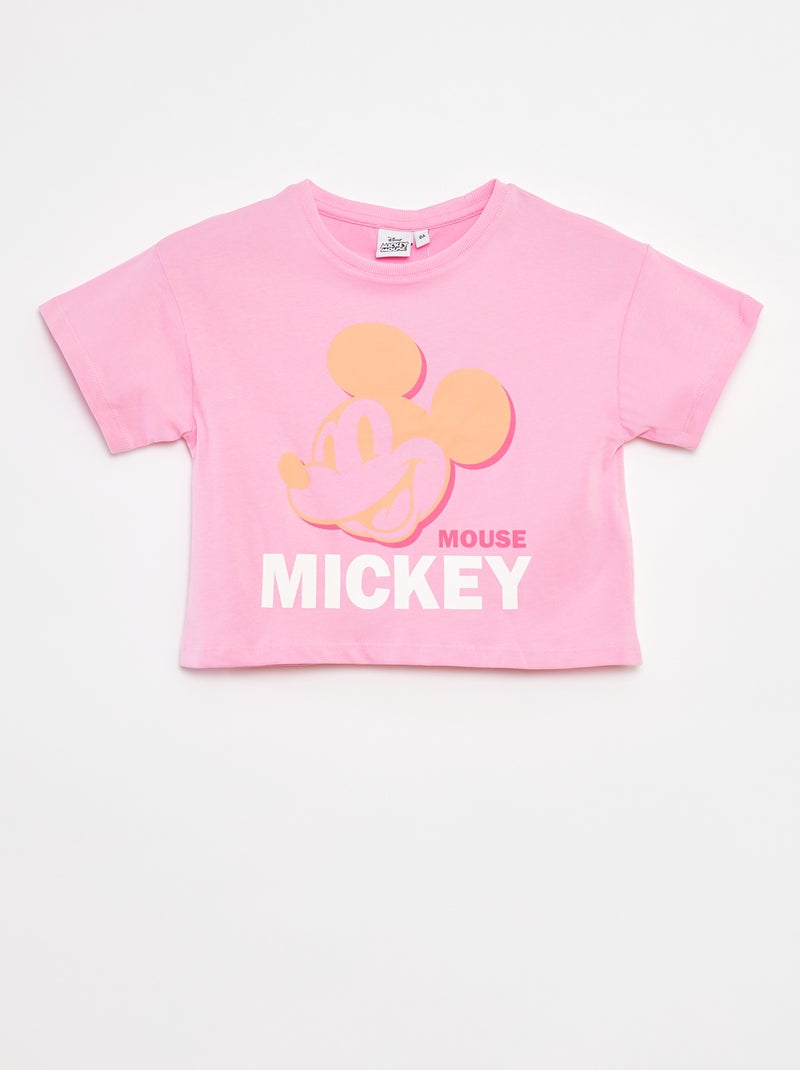 T-shirt crop top 'Mickey' Rosa - Kiabi