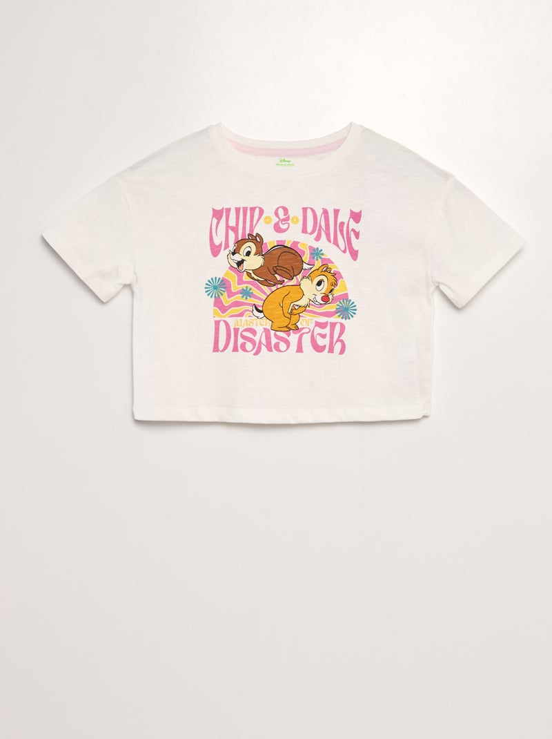 T-shirt crop top 'Tico e Teco' BEGE - Kiabi