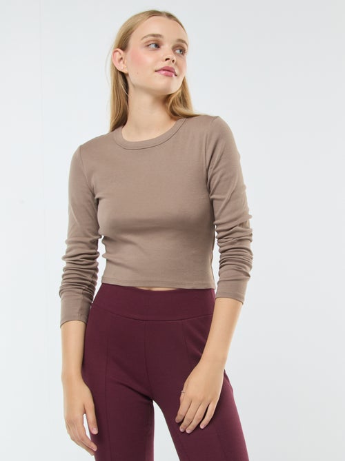 T-shirt cropped básica - Kiabi