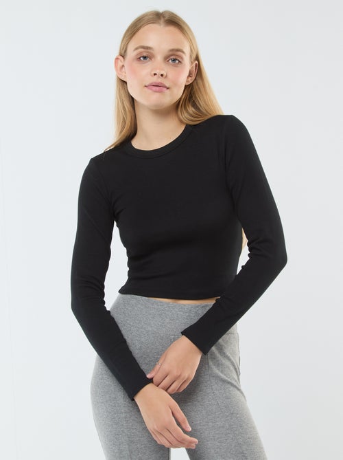 T-shirt cropped básica - Kiabi