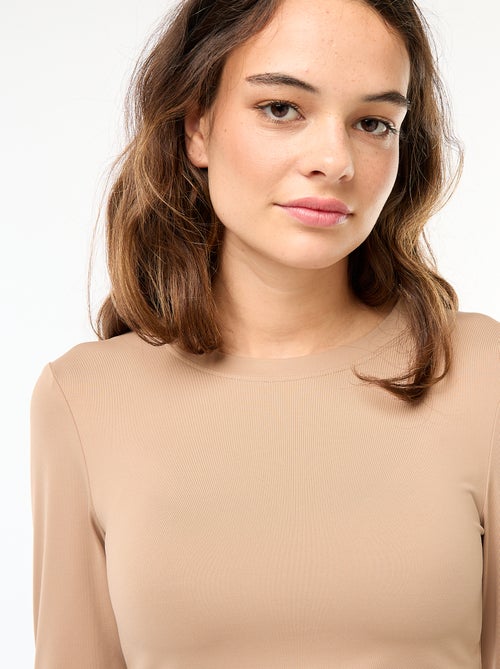 T-shirt cropped com efeito amarrotado - Kiabi