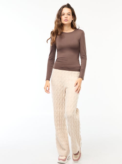 T-shirt cropped com efeito amarrotado - Kiabi