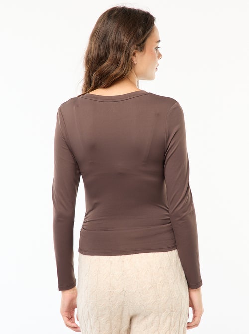 T-shirt cropped com efeito amarrotado - Kiabi