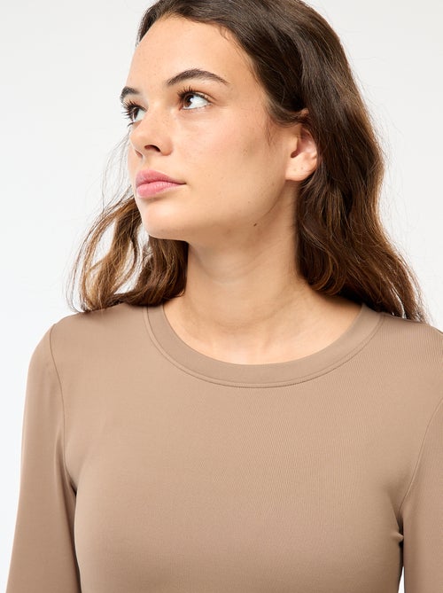 T-shirt cropped com efeito amarrotado - Kiabi