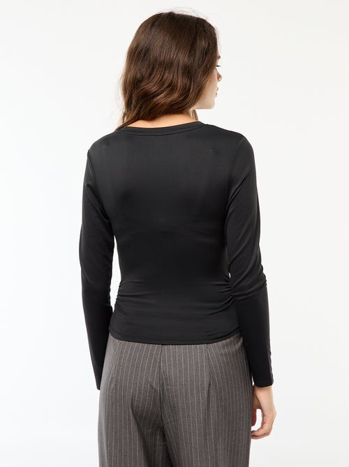 T-shirt cropped com efeito amarrotado - Kiabi