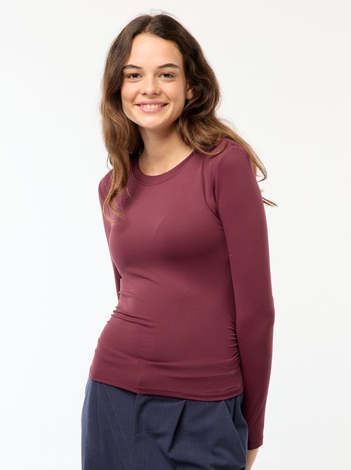 T-shirt cropped com efeito amarrotado - Kiabi
