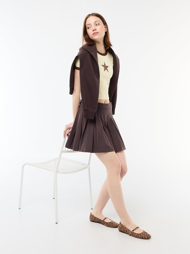 T-shirt cropped com estampado Amarelo - Kiabi