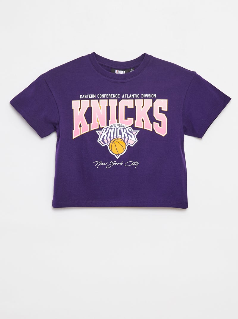 T-shirt cropped de manga curta 'NBA' AZUL - Kiabi