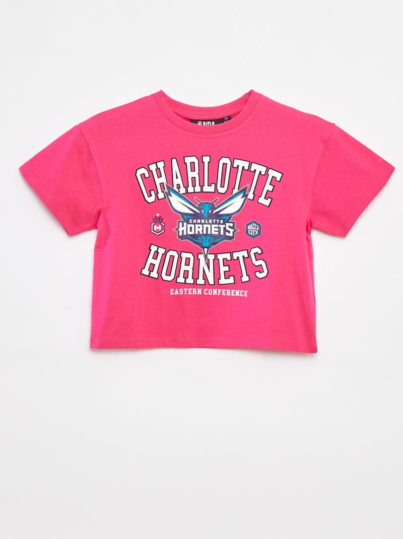 T-shirt cropped de manga curta 'NBA' ROSA - Kiabi