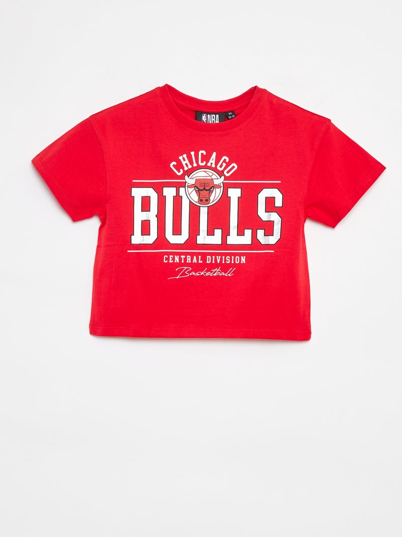 T-shirt cropped de manga curta 'NBA' VERMELHO - Kiabi