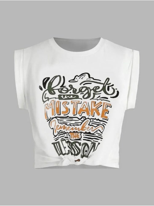 T-shirt cropped estampada hiccup - Kiabi T-shirt cropped estampada hiccup - Kiabi