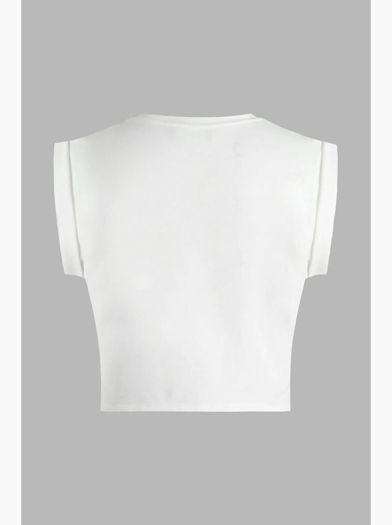 T-shirt cropped estampada hiccup Branco - Kiabi
