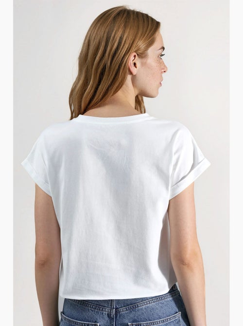 T-shirt cropped estampada hiccup - Kiabi T-shirt cropped estampada hiccup - Kiabi