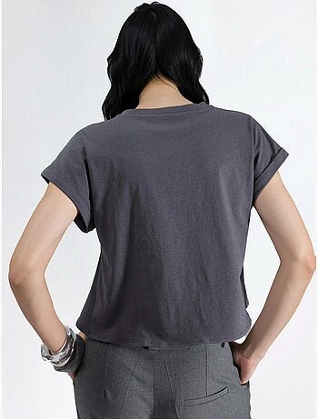 T-shirt cropped estampada hiccup