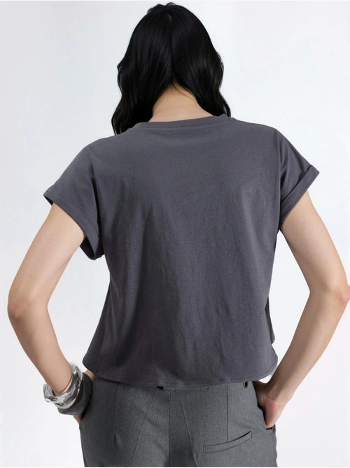 T-shirt cropped estampada hiccup - Kiabi T-shirt cropped estampada hiccup - Kiabi